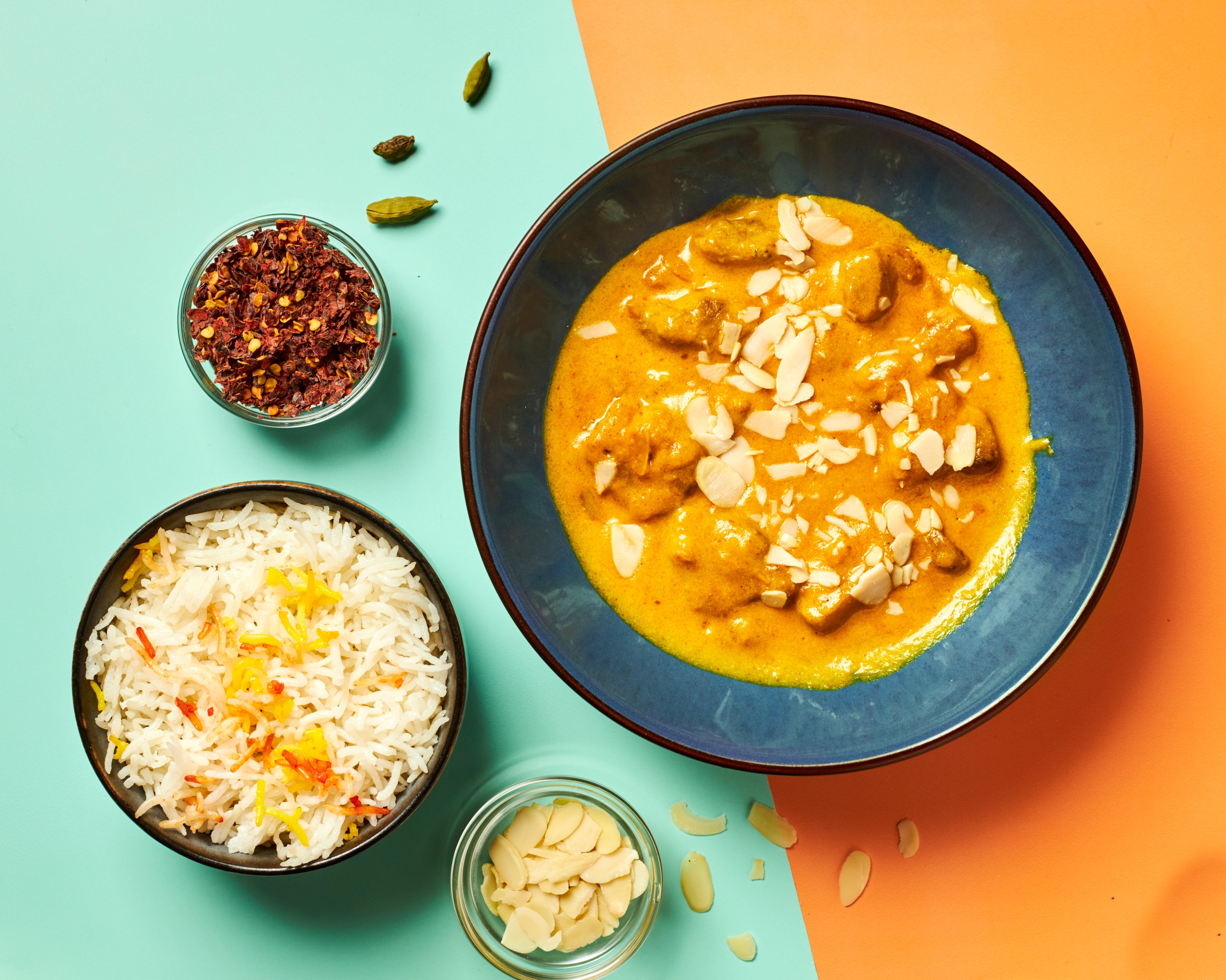 Poulet korma + riz